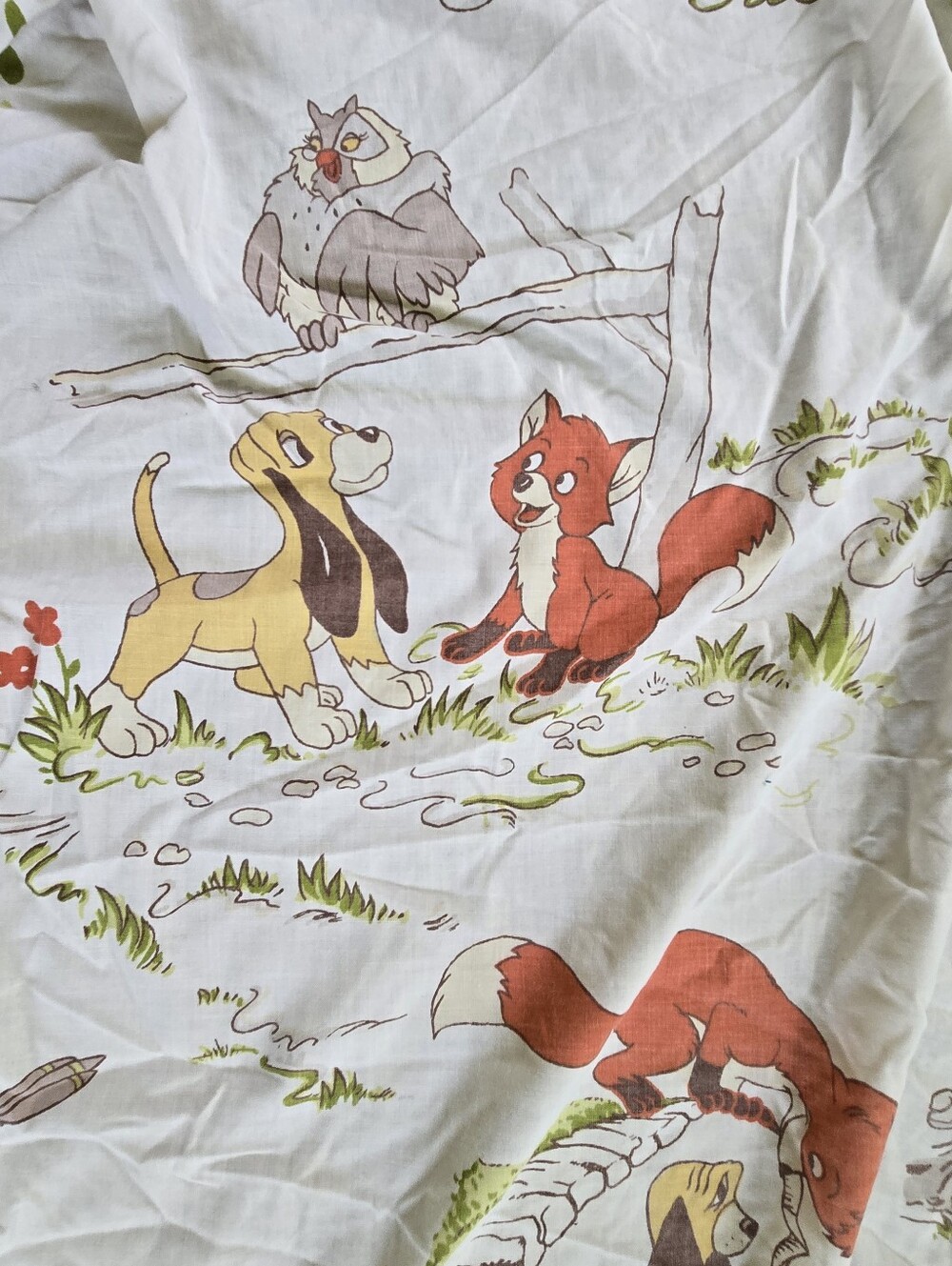 Vintage Esmond Disney The Fox And Hound Print Twin Fitted Sheet Only